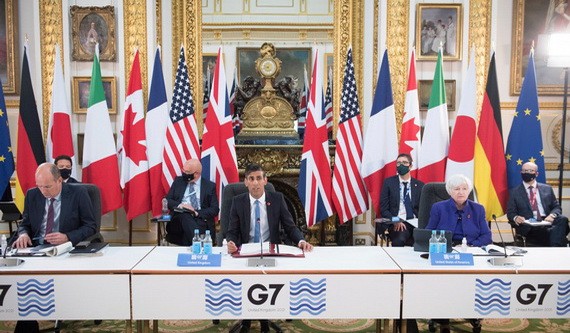 英國與包括美國財長出席G7財長會。（圖源：AP）