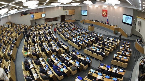 圖為俄羅斯國家杜馬會議現場。（圖源：Sputnik）