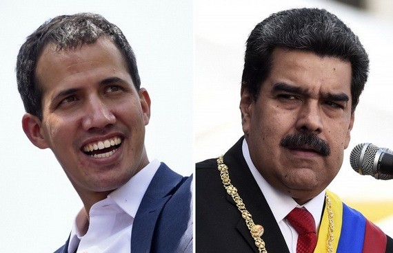 委內瑞拉反對派領袖瓜伊多（左）與現任總統馬杜羅（右）。（圖源：AFP）