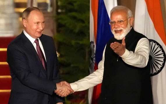 俄羅斯總統普京與印度總理莫迪。（圖：AP）