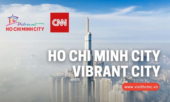 “胡志明市歡迎您”的旅遊廣告畫面亮相於CNN電視頻道上。