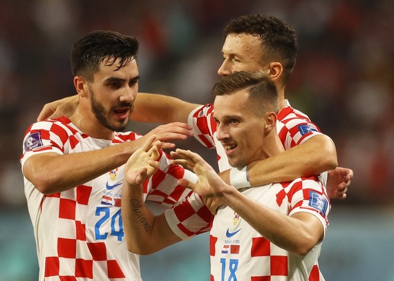 克羅地亞球員慶祝進球。（圖源：互聯網） 