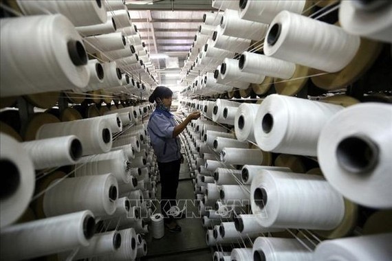富壽省瑞雲工業區的河內KSA Polymer股份公司 （韓國全資）的紗線生產線。