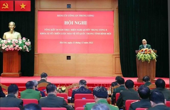 國家主席阮春福在會議上發表講話。（圖：越通社）