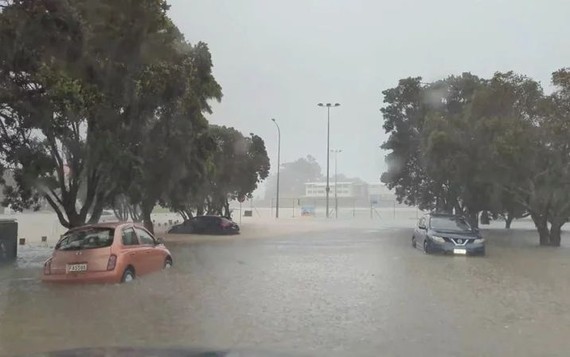 新西兰最大城奥克兰27日豪雨成灾，当局已宣布进入紧急状态。（图：路透社）