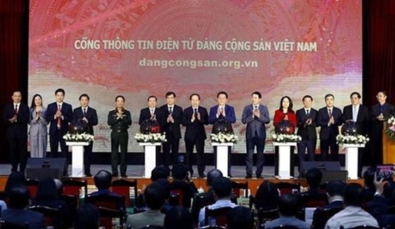 越南共产党网站上线启动仪式。（图：越通社）