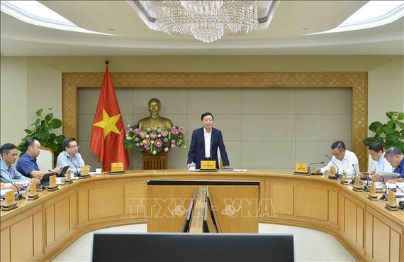 政府副总理陈红河（中）主持会议。（图：越通社）