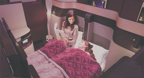 卡塔爾航空在商務艙推出雙人床。