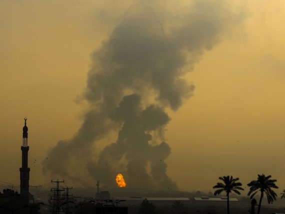以色列軍方出動戰機空襲加沙地帶的哈馬斯軍事目標。（法新社）