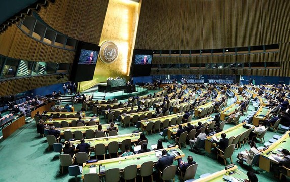 聯合國大會第七十七屆會議首場全會。圖源：互聯網