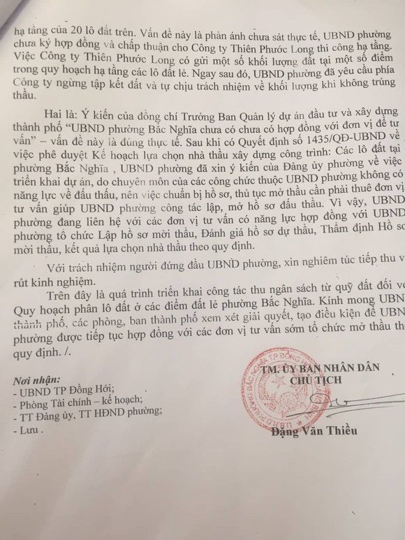 Vụ đất vàng chưa mở thầu đã thi công: Chủ tịch phường báo cáo láo lên cấp trên ảnh 4