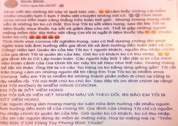 Khốn khổ vì bị tung tin đồn có người thân nhiễm virus Corona ảnh 1