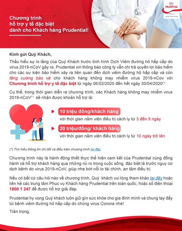 Prudential Việt Nam tăng cường bảo vệ khách hàng trước dịch bệnh do nCoV ảnh 1