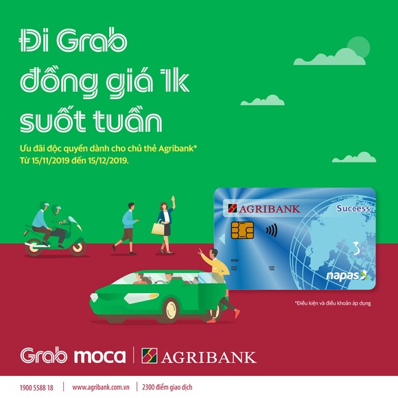 Cùng thẻ Agribank đi Grab 1k suốt tuần ảnh 1