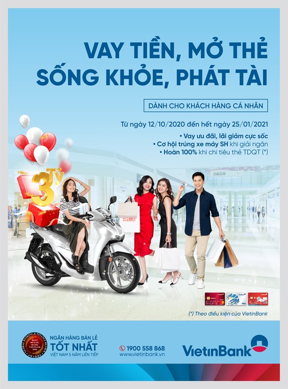 Vay tiền, Mở thẻ trúng xe SH 150i cùng VietinBank ảnh 1
