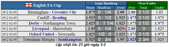 Lịch thi đấu cúp FA ngày 5-2: Liverpool tiếp Shrewsbury, Tottenham tái đấu Sheffield (Mới cập nhật) ảnh 2