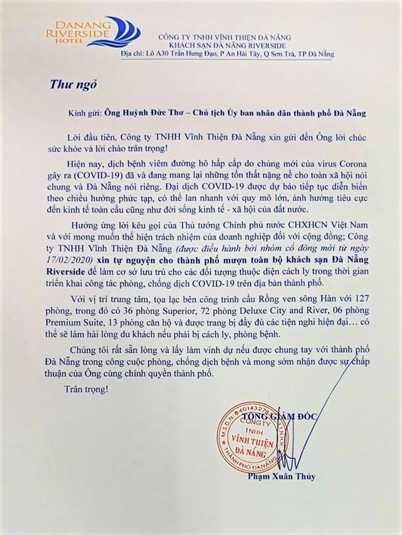 Đà Nẵng: Doanh nghiệp tự nguyện giao khách sạn làm khu cách ly phòng chống dịch Covid-19 ảnh 3