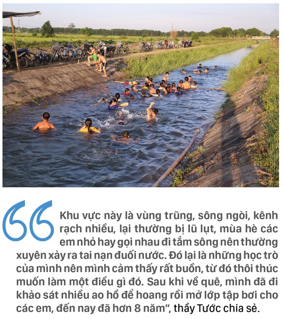 Thầy giáo 'nắn' dòng kênh thủy lợi mở lớp dạy bơi miễn phí ảnh 4