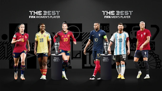 FIFA công bố danh sách rút gọn 3 người dẫn đầu đề cử Cầu thủ nam và nữ xuất sắc nhất năm 2023. 