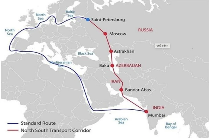 Hành lang vận tải quốc tế Bắc - Nam (INSTC). Ảnh: TEHRAN TIMES