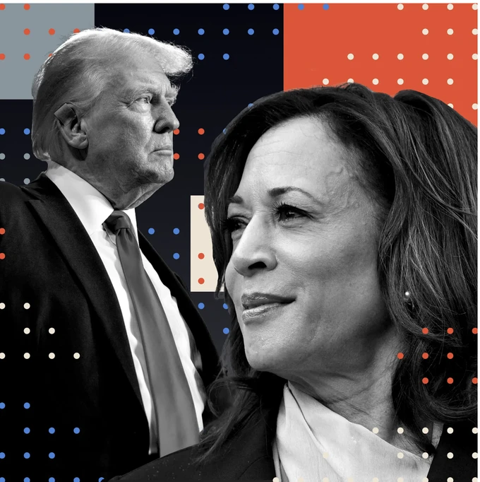 Phó Tổng thống Kamala Harris và cựu Tổng thống Donald Trump đang gần như cân sức. Ảnh : Getty Images