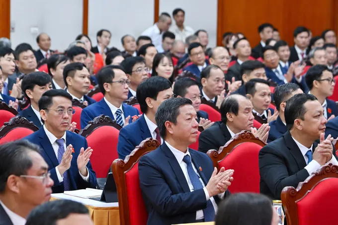 Các đại biểu dự đại hội. Ảnh: VIẾT CHUNG DH Dang bo Van phong TW 11.jpg
