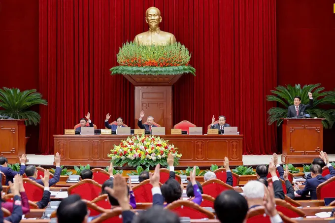 Quang cảnh phiên khai mạc Hội nghị lần thứ 13, Ban Chấp hành Trung ương Đảng khóa XIII. Ảnh: VIẾT CHUNG Khai mac HNTW muoi ba 2.jpg