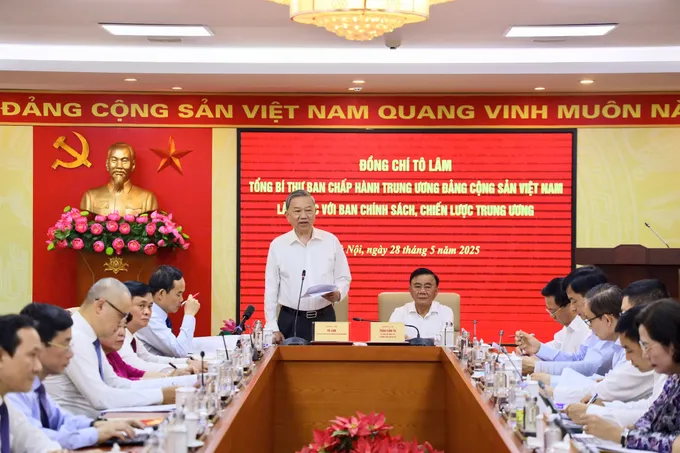 Tổng Bí thư Tô Lâm chủ trì cuộc làm việc