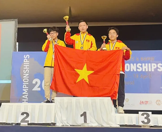 Kỳ thủ Việt Nam thi đấu tốt trong bảng U14 nam tại giải lần này. Ảnh: NGUYỄN MINH IMG_4145.jpg