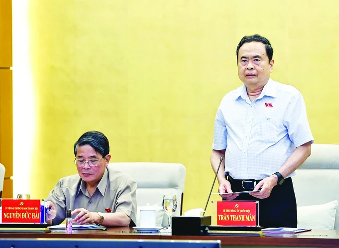 Chủ tịch Quốc hội Trần Thanh Mẫn phát biểu tại hội nghị