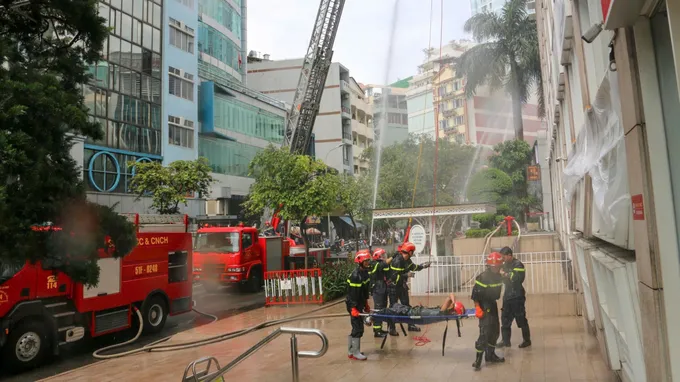 TPHCM: Hơn 1.500 người diễn tập chữa cháy, cứu nạn cứu hộ tại tòa nhà cao tầng