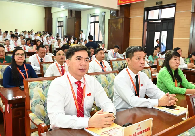Đại biểu dự đại hội. Ảnh: VIỆT DŨNG z6935494606860_040cd112458aefd2452bc8bfda082aef.jpg