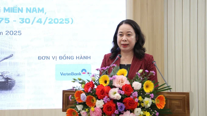 Phó Chủ tịch nước Võ Thị Ánh Xuân dự và phát biểu tại sự kiện. Ảnh: THẾ ĐẠI 278b3c9fc32970772938.jpg