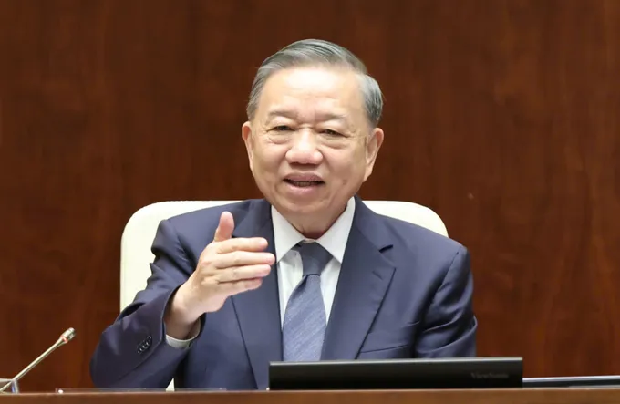 Tổng Bí thư, Chủ tịch nước Tô Lâm phát biểu thảo luận tại hội nghị, chiều 1-7. Ảnh: QUANG PHÚC