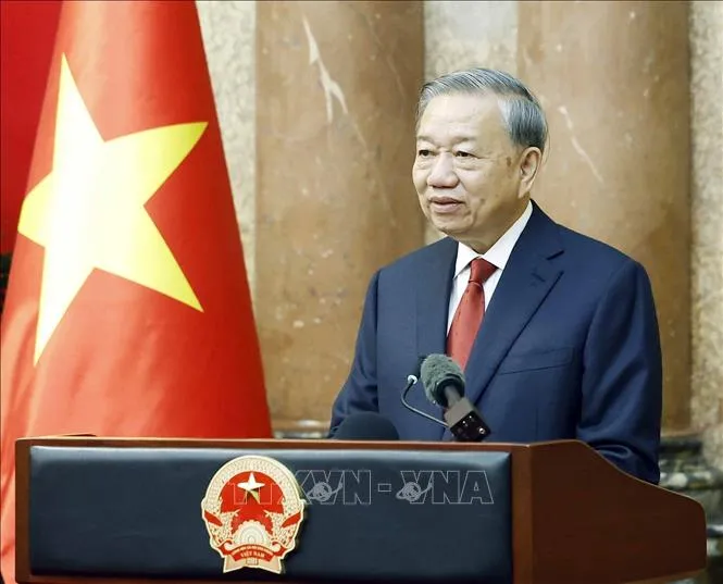 Tổng Bí thư, Chủ tịch nước Tô Lâm phát biểu tại lễ bàn giao. Ảnh: Thống Nhất/TTXVN