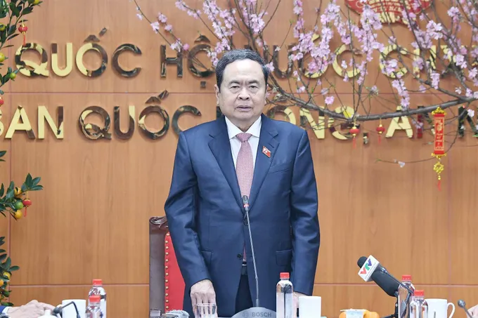 Chủ tịch Quốc hội Trần Thanh Mẫn phát biểu tại cuộc làm việc với Thường trực Ủy ban Quốc phòng, An ninh và Đối ngoại của Quốc hội