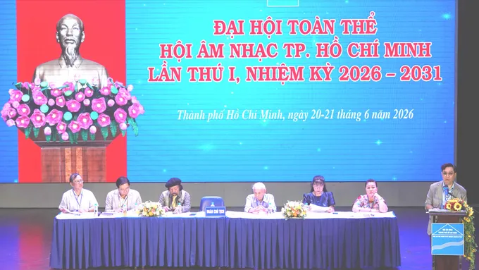 Đại hội Hội Âm nhạc TPHCM lần thứ I, nhiệm kỳ 2026-2031 diễn ra trong 2 ngày. Ảnh: THÚY BÌNH