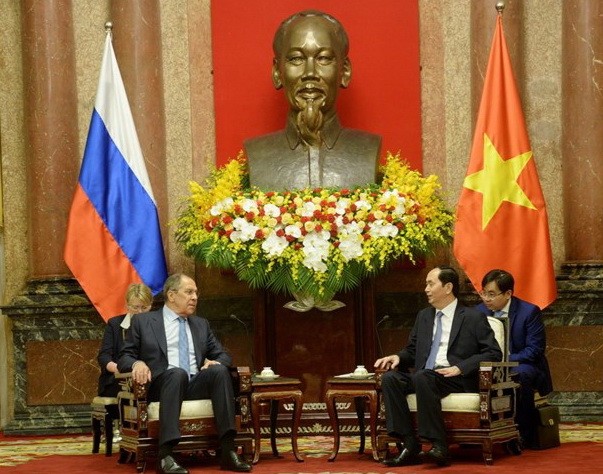 國家主席陳大光接見俄羅斯聯邦外交部長謝爾蓋‧拉夫羅夫。