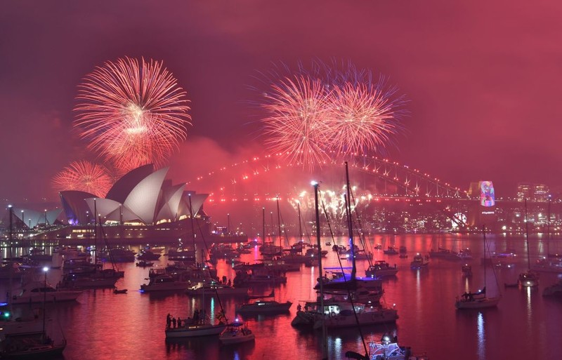 悉尼港大橋有大型煙花匯演。（圖源：AFP）