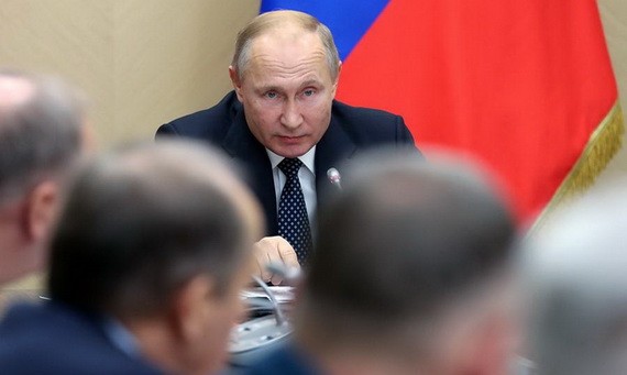 當地時間11月22日，俄羅斯莫斯科，俄羅斯總統普京主持召開安全會議。（圖源：AP）