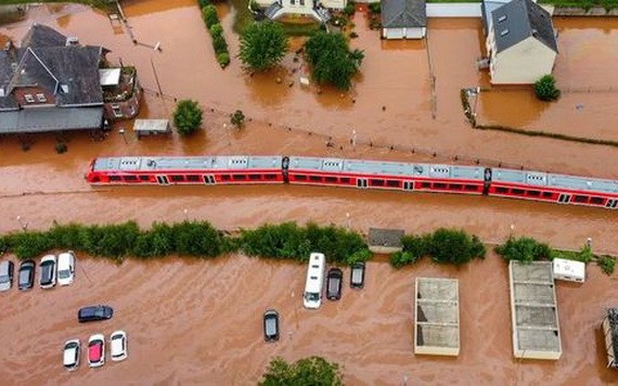 德國萊茵蘭‧普法爾茨發生嚴重洪災。（圖源：互聯網）