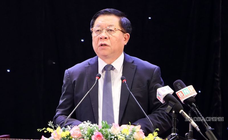 中央宣教部長阮仲義在會上發表講話。（圖：北寧報）