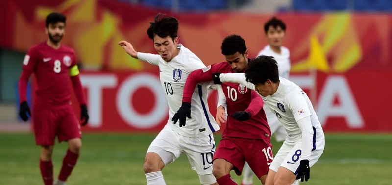 韓國-卡塔爾比賽一瞥。