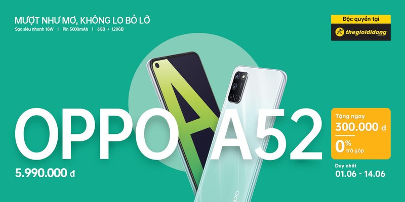 OPPO A52 bán độc quyền trên Thế Giới Di Động ảnh 3