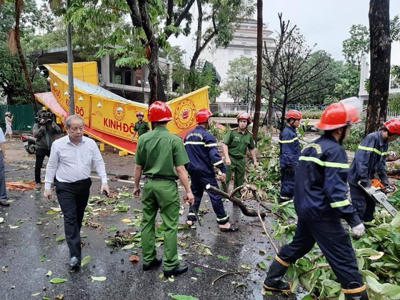 Downpour, storm-force wind rush down Central provinces ảnh 4
