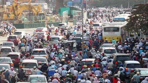 Hanoi plans to ban motorbikes in downtown to curb traffic congestion (Photo: SGGP)