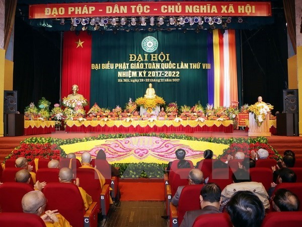 As many as 1,250 dignitaries, monks, nuns and followers attend the eighth congress of the Vietnam Buddhist Sangha (VBS) (Photo VNA)