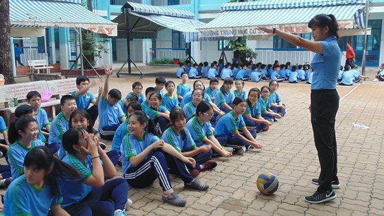 A sport class in Binh Tay Junior High School in District 6 (photo: SGGP)