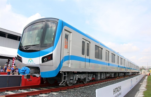 The first train of metro line Ben Thanh-Suoi Tien in HCM City arrived at the Long Binh Depot on October 13. — VNA/VNS