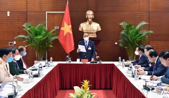 Vietnamese Prime Minister Nguyen Xuan Phuc at the meeting this morning (Photo: SGGP)